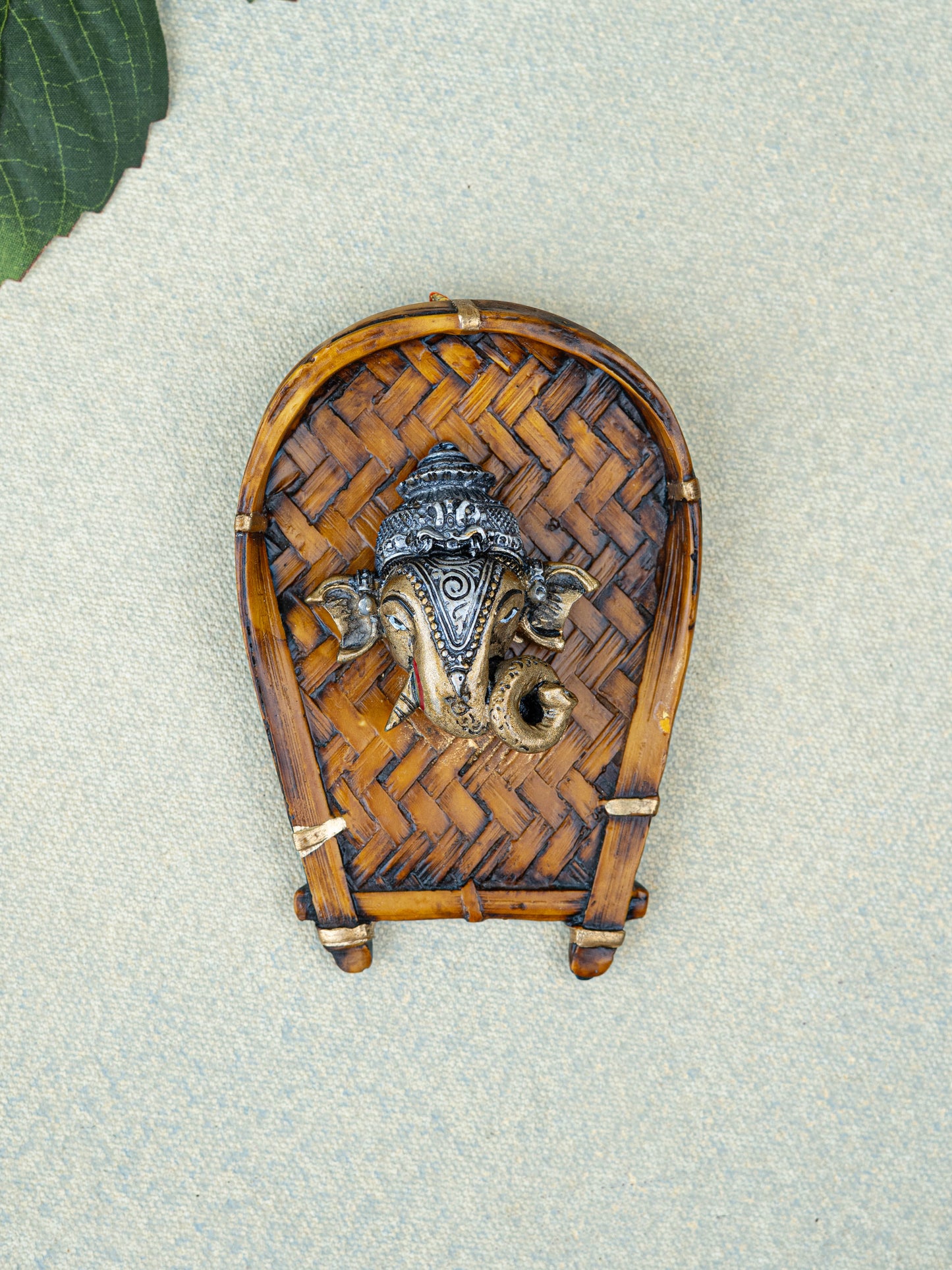 Polystone Ganesha Face Wall Hanging - 5 inch - WL5524