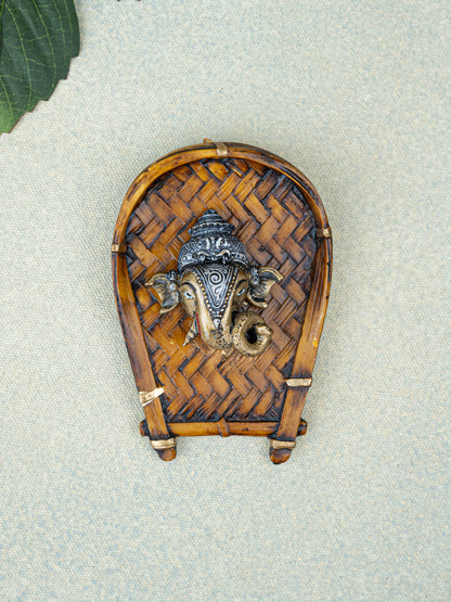 Polystone Ganesha Face Wall Hanging - 5 inch - WL5524