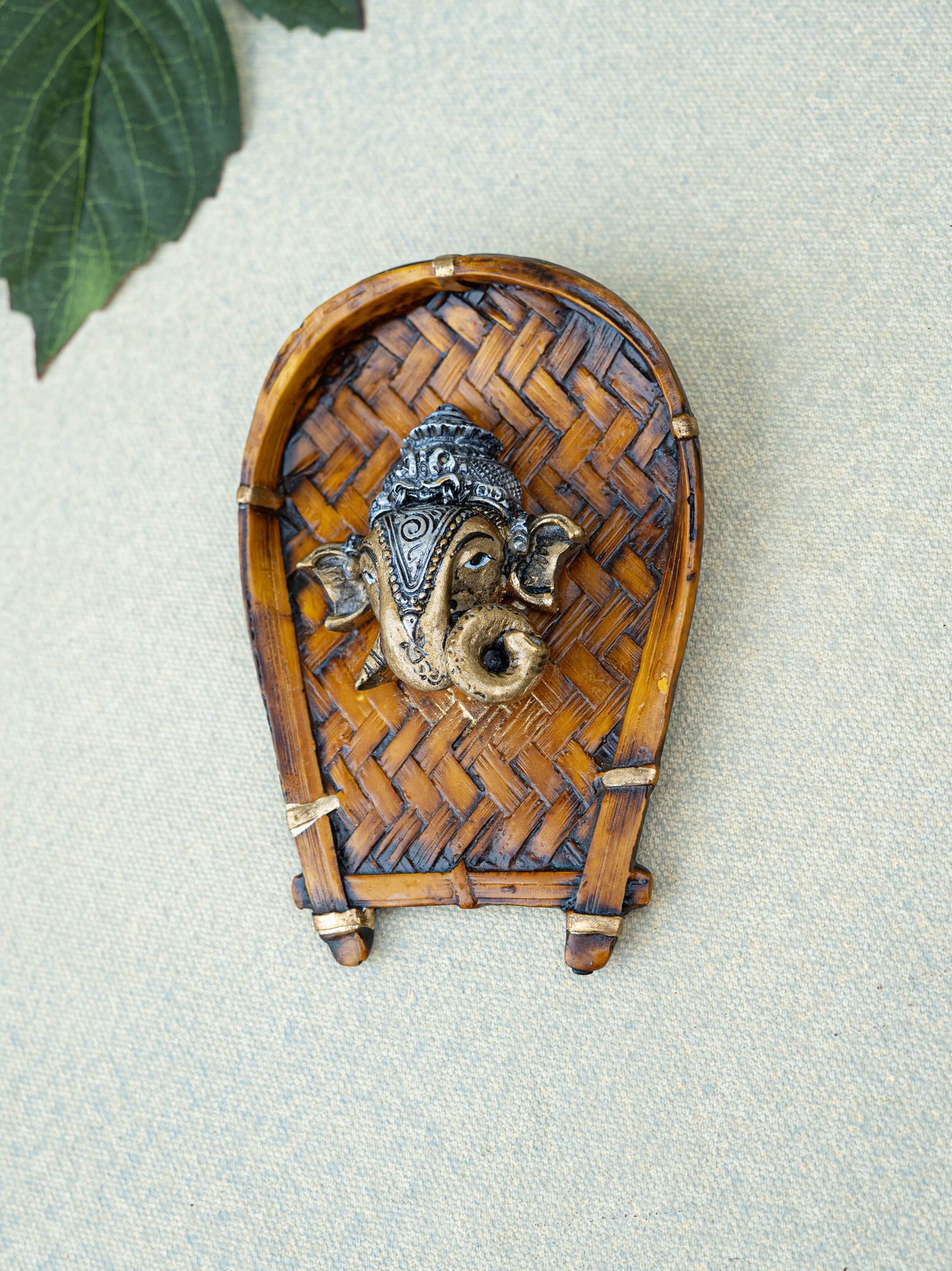 Polystone Ganesha Face Wall Hanging - 5 inch - WL5524