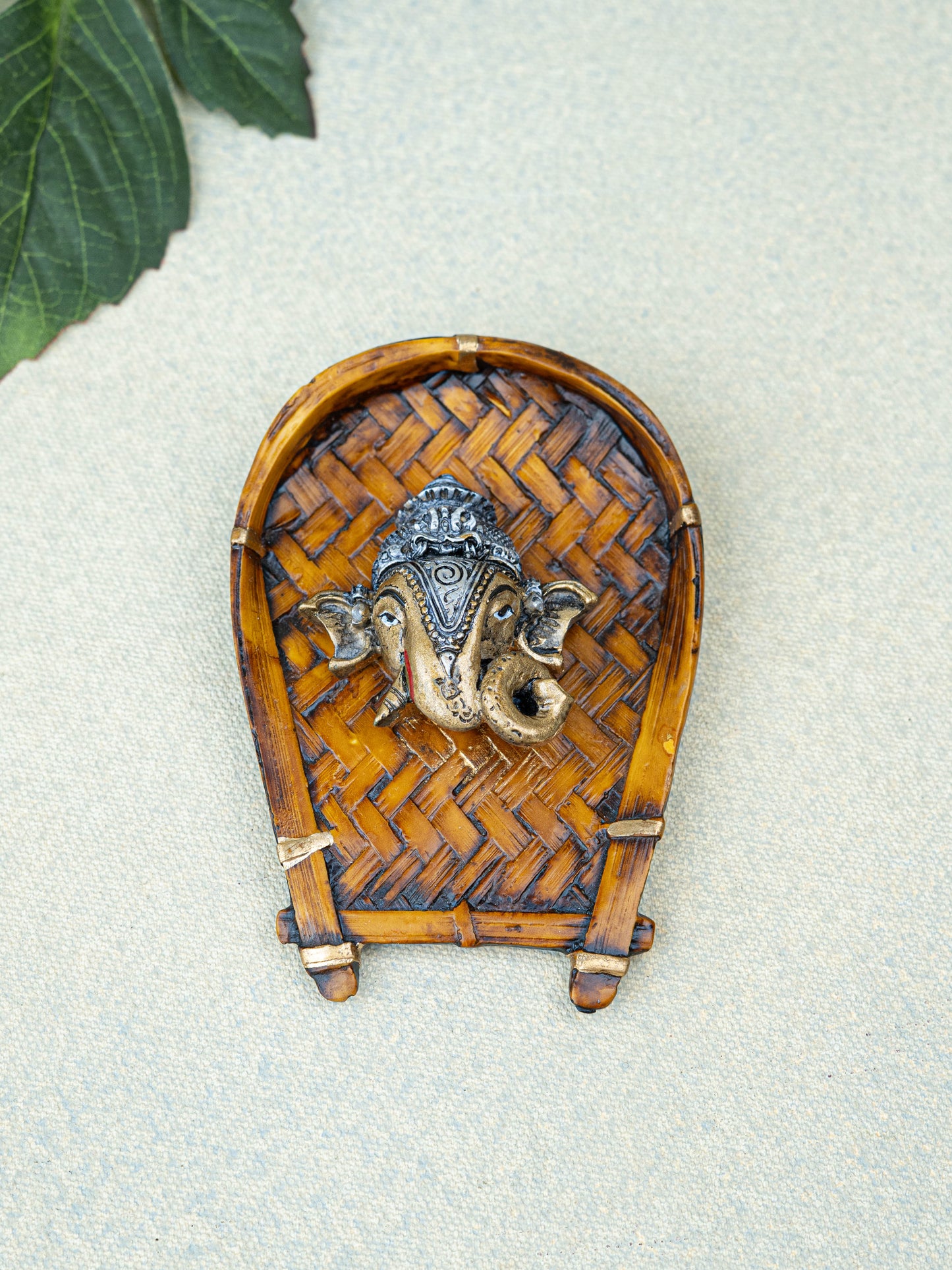 Polystone Ganesha Face Wall Hanging - 5 inch - WL5524