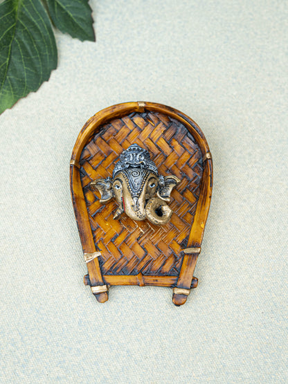 Polystone Ganesha Face Wall Hanging - 5 inch - WL5524