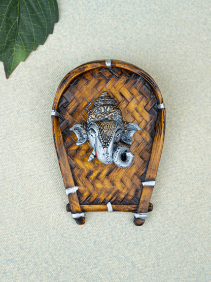 Polystone Ganesha Face Wall Hanging - 5 inch - WL5524