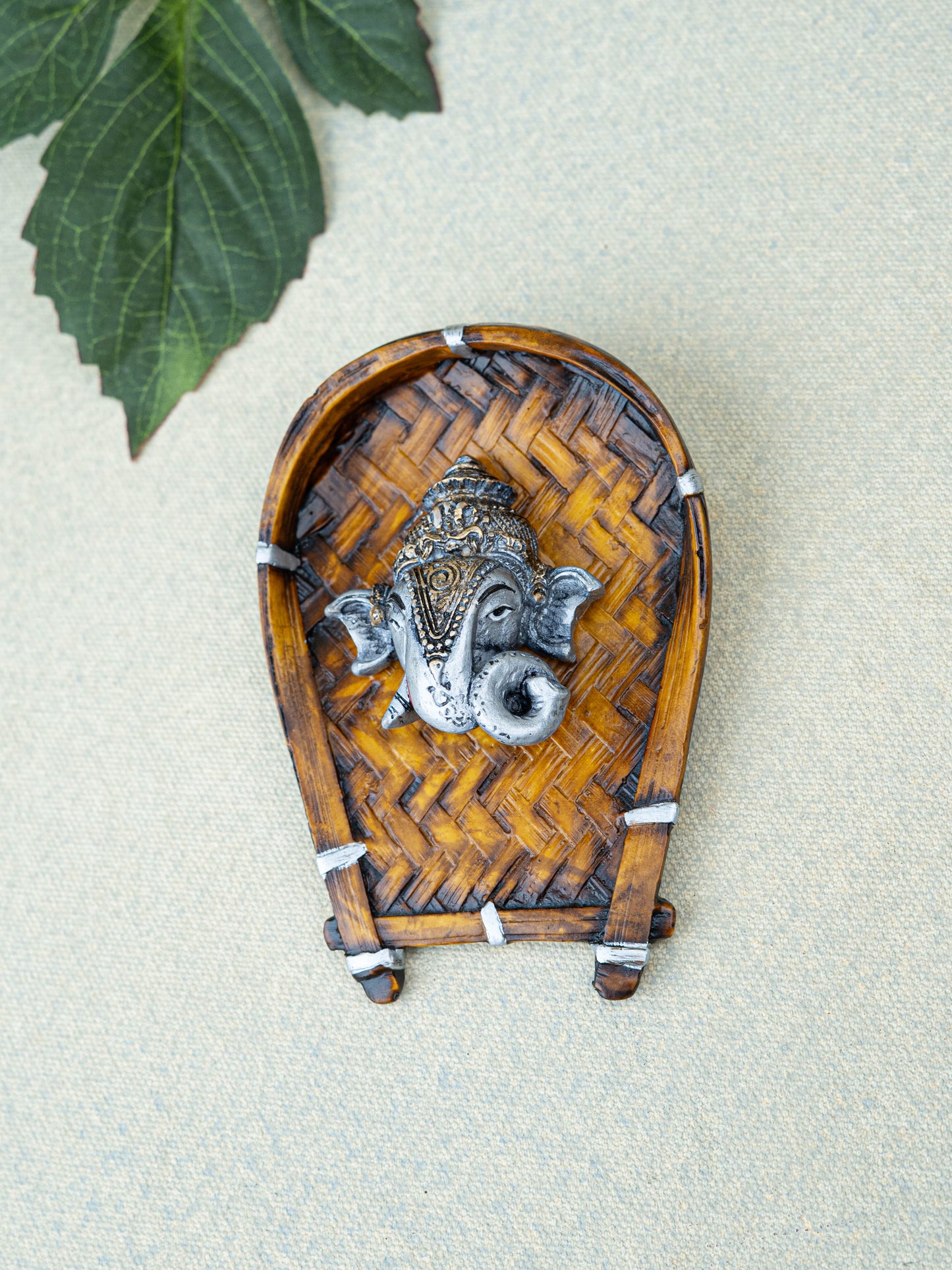 Polystone Ganesha Face Wall Hanging - 5 inch - WL5524