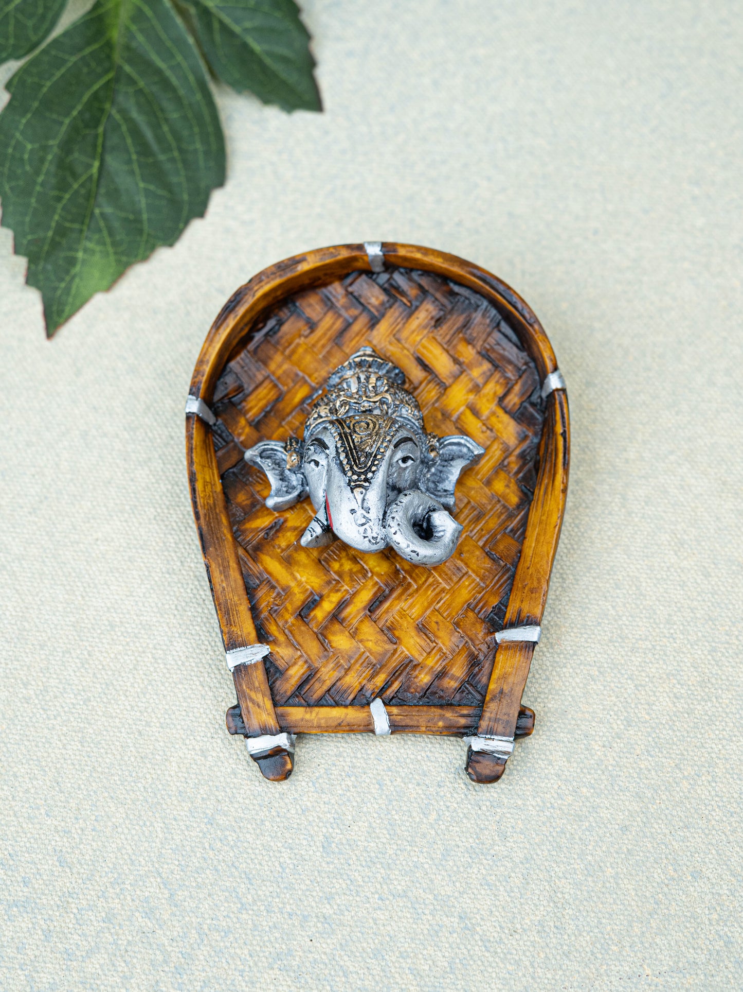 Polystone Ganesha Face Wall Hanging - 5 inch - WL5524