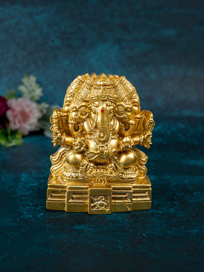 Polystone Panchamukhi Ganesha Idol - 4 inch - WL5530