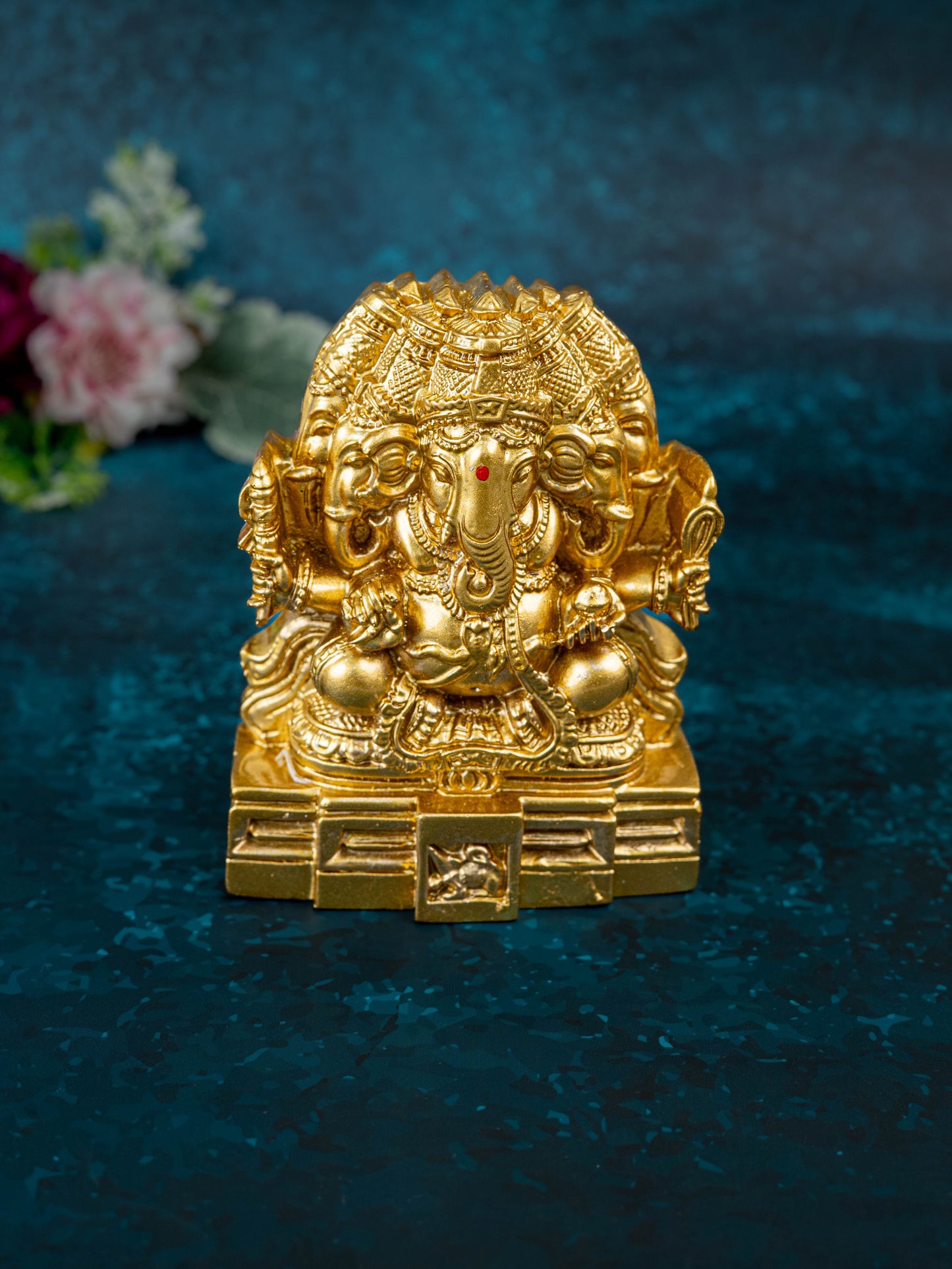 Polystone Panchamukhi Ganesha Idol - 4 inch - WL5530