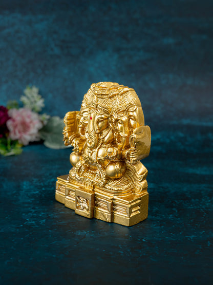Polystone Panchamukhi Ganesha Idol - 4 inch - WL5530