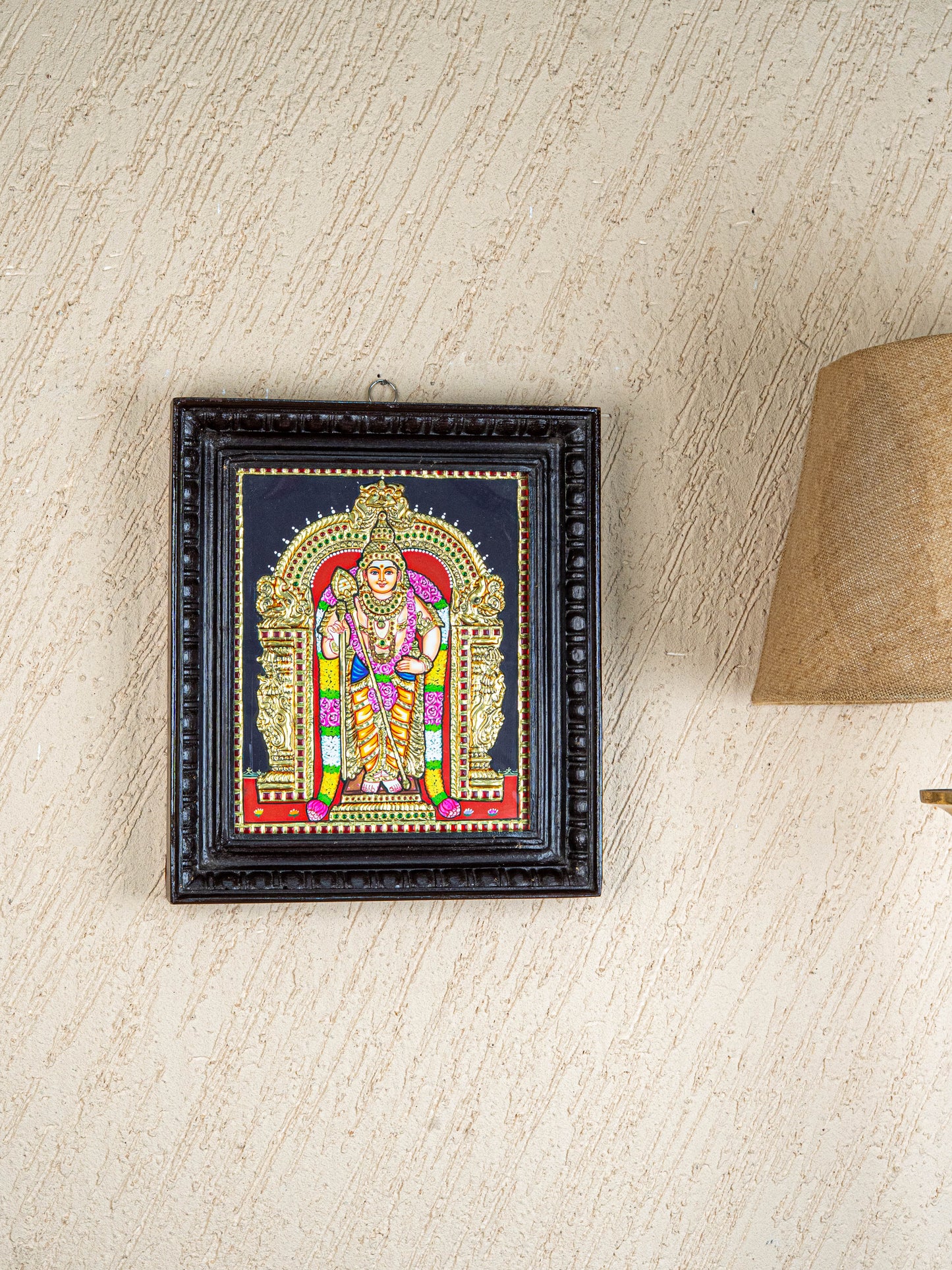 Tanjore Painting - Murugan - Flat (Gold Foil) - 12x10 inch - WL5533