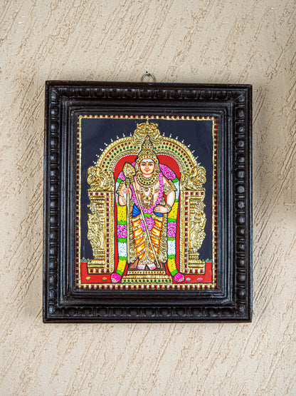 Tanjore Painting - Murugan - Flat (Gold Foil) - 12x10 inch - WL5533