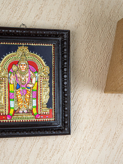 Tanjore Painting - Murugan - Flat (Gold Foil) - 12x10 inch - WL5533