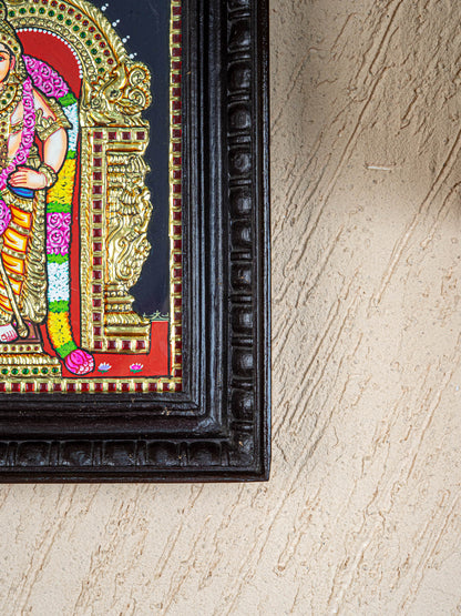 Tanjore Painting - Murugan - Flat (Gold Foil) - 12x10 inch - WL5533