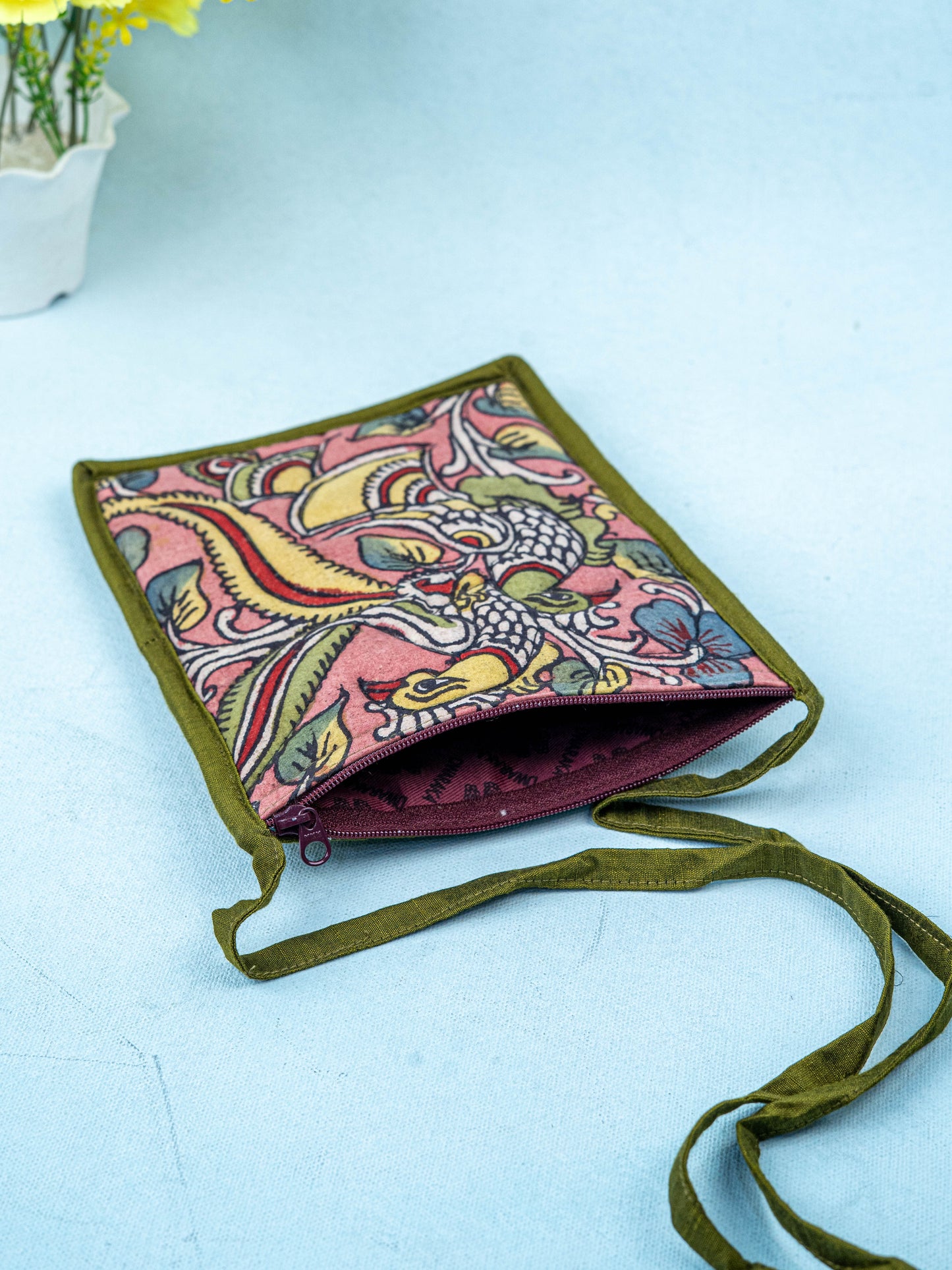 Handpainted Kalamkari Design - Sling Bag - 8 inch - WL5541