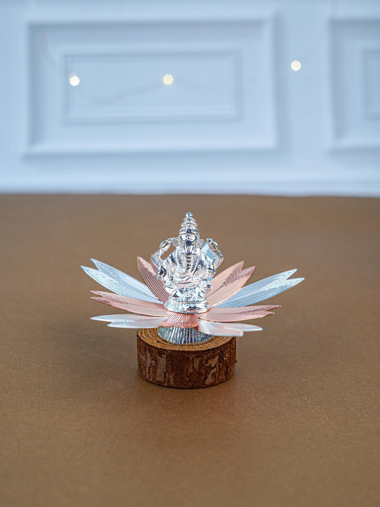 White Metal Lord Ganesha on Designer Base - WL5554-1