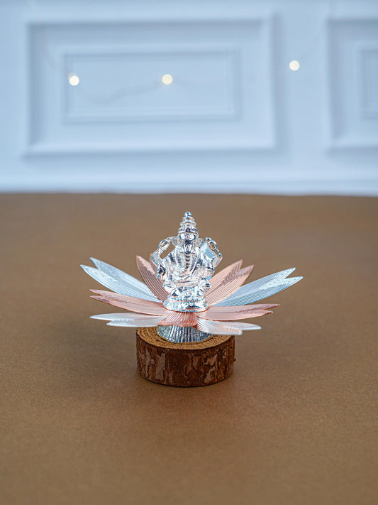 White Metal Lord Ganesha on Designer Base - WL5554-1