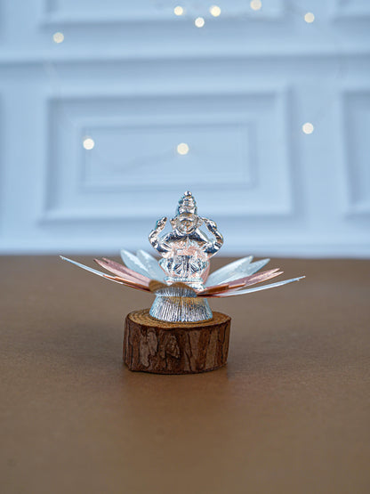 White Metal Lord Ganesha on Designer Base - WL5554-1