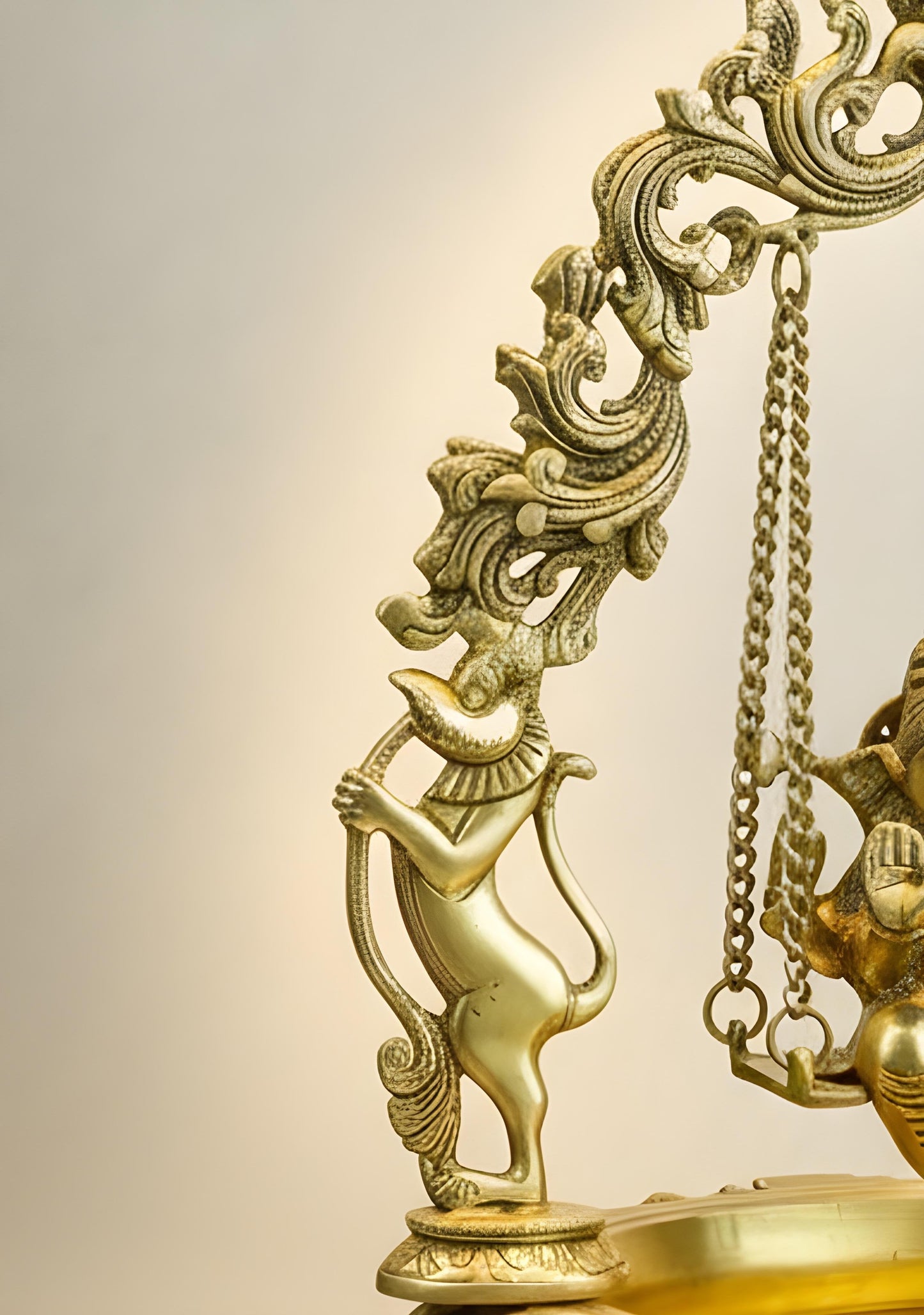 Brass Swing Ganesha Urli - 21 inch - WL5564