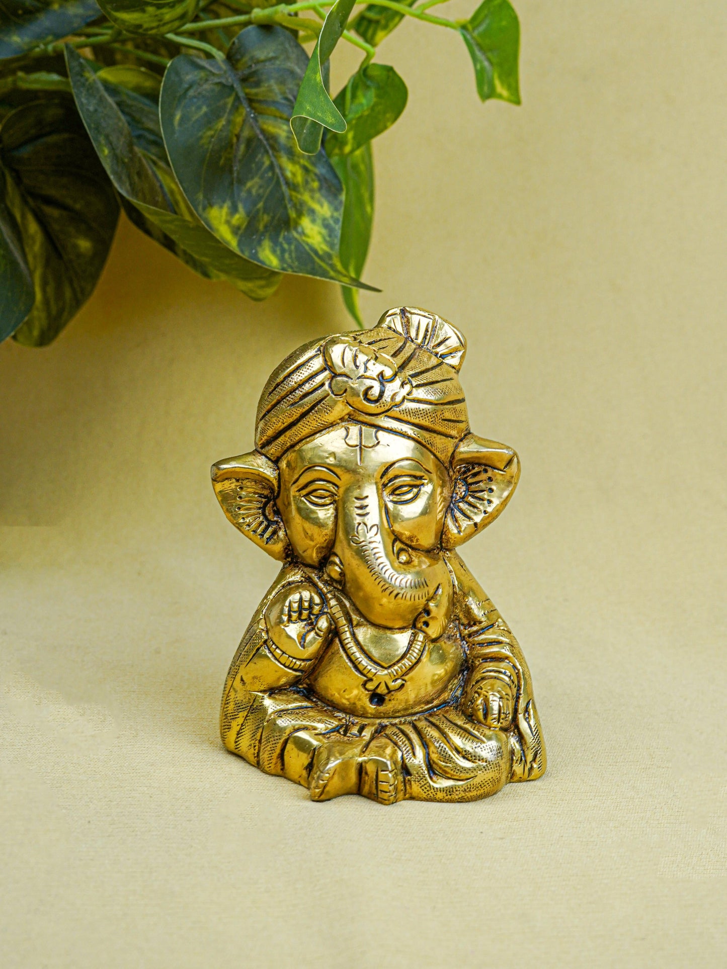 Brass Ganesha Idol - 4 inch - WL5565