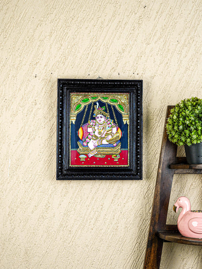 Tanjore Painting - Krishna - Flat (Gold Foil) - 12x10inch - WL5573