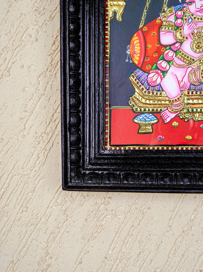 Tanjore Painting - Krishna - Flat (Gold Foil) - 12x10inch - WL5573