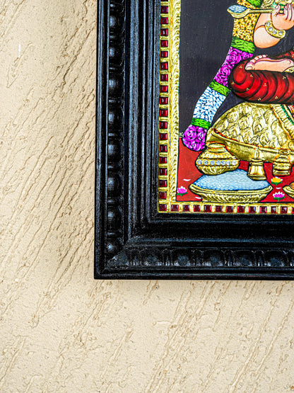 Tanjore Painting - Annapoorani - Semi Embossed - 15x12 inch - WL5574