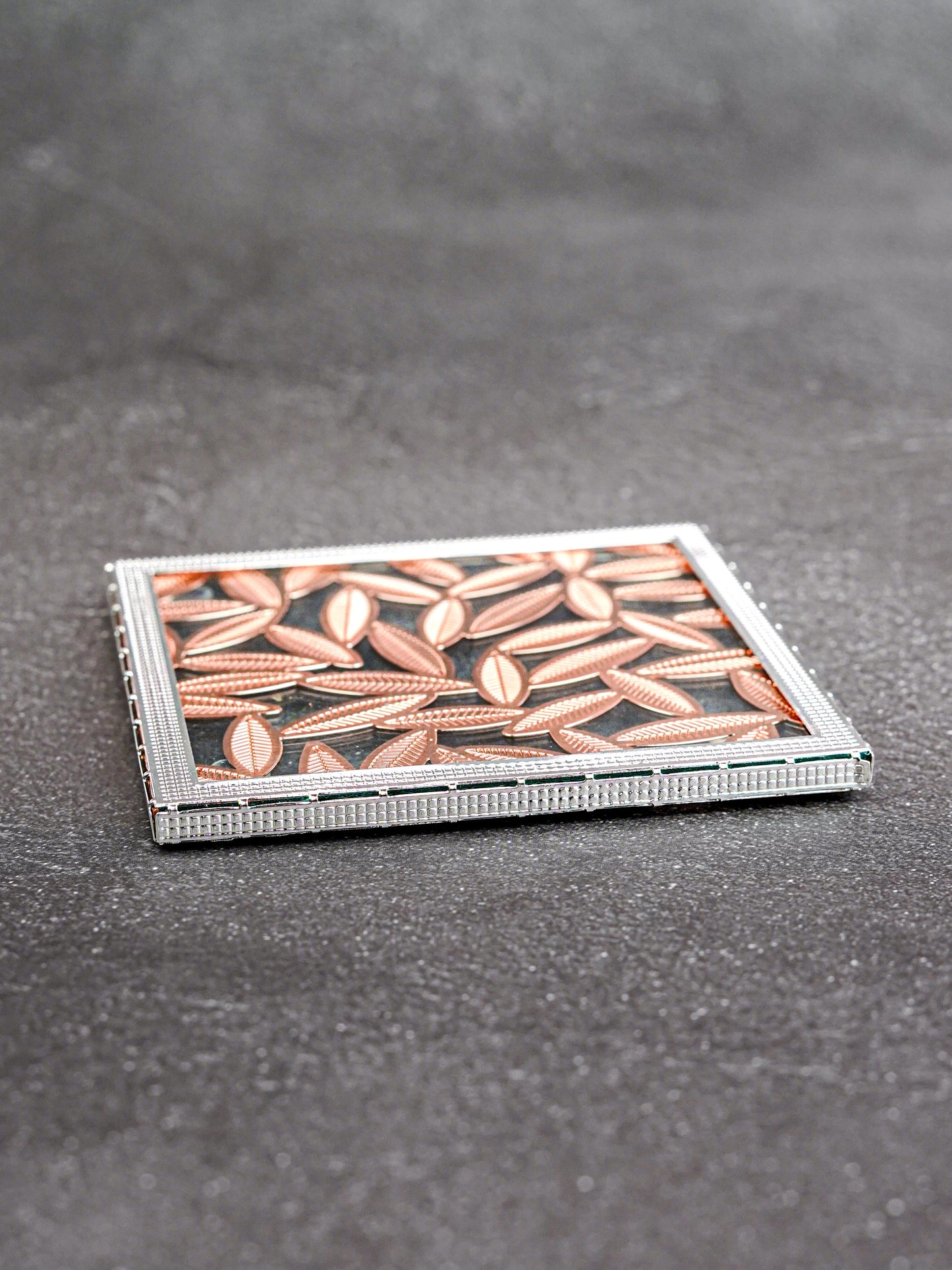 White Metal Leaf Design Coaster - Copper - WL5579-2