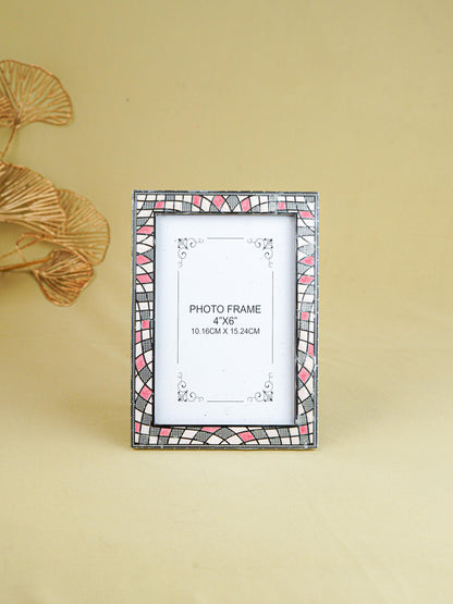 White Metal Designer Photo Frame - Pink - WL5588-1