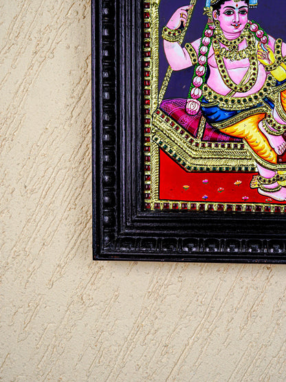 Tanjore Painting - Radha-Krishna - Flat (Gold Foil) - 15x12 inch - WL5591