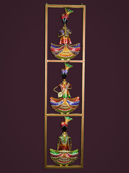 Metal Musicians Wall Hanging Panel - Gold - WL5597