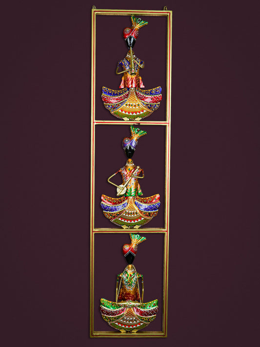 Metal Musicians Wall Hanging Panel - Gold - WL5597
