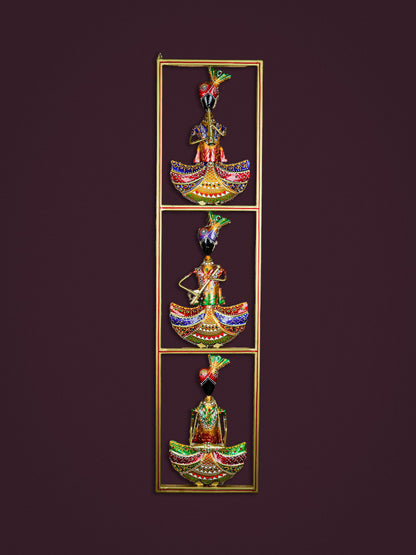 Metal Musicians Wall Hanging Panel - Gold - WL5597