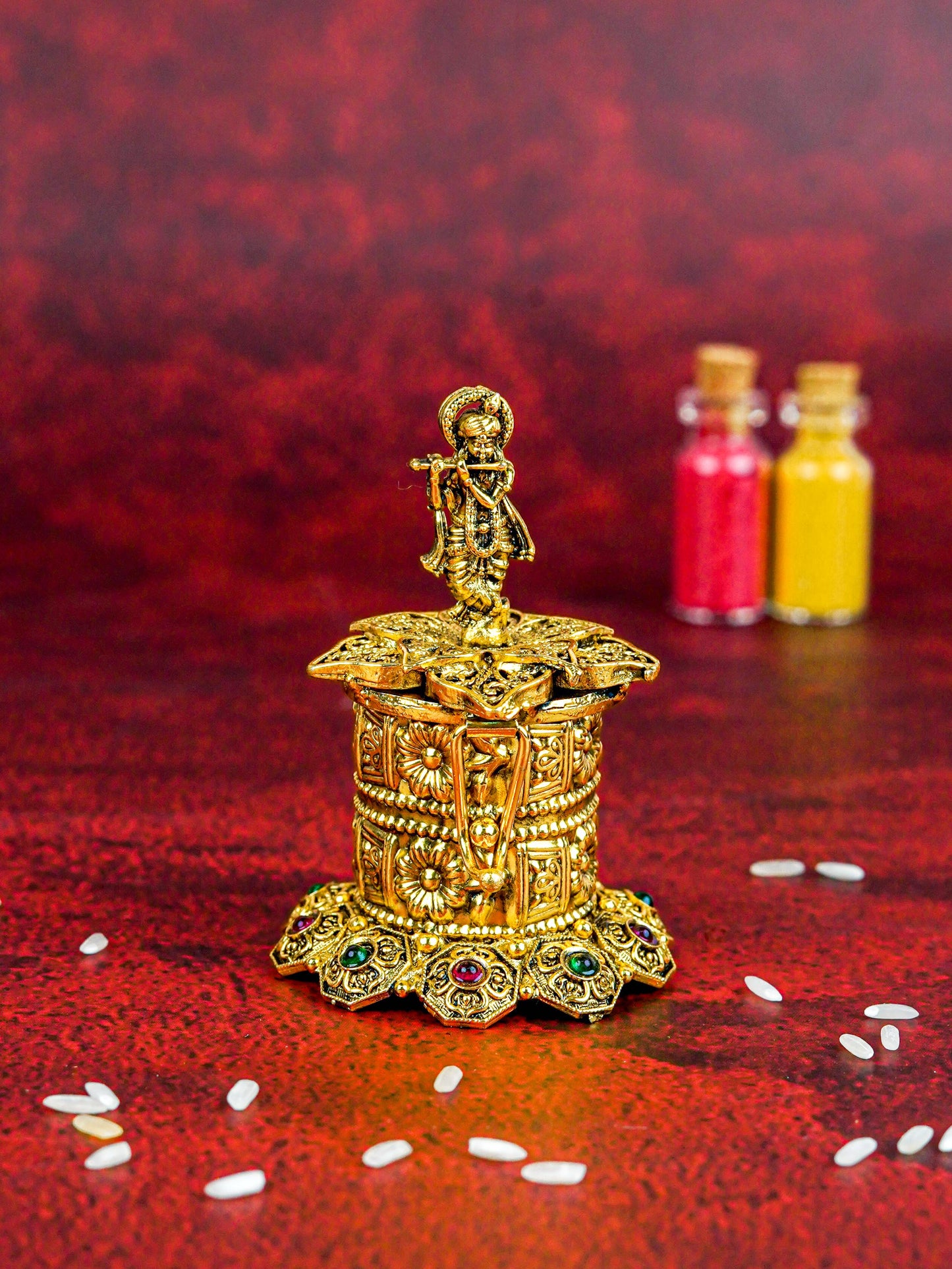 Designer Krishna Kumkum Holder - WL5608