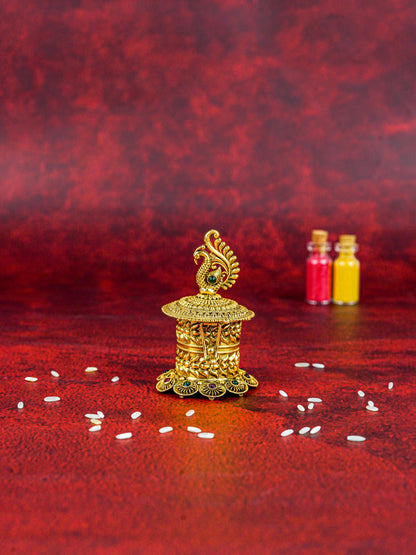 Designer Peacock Kumkum Holder - WL5610