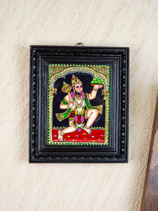Tanjore Painting - Hanuman - Semi Embossed - 10x8 inch - WL5614
