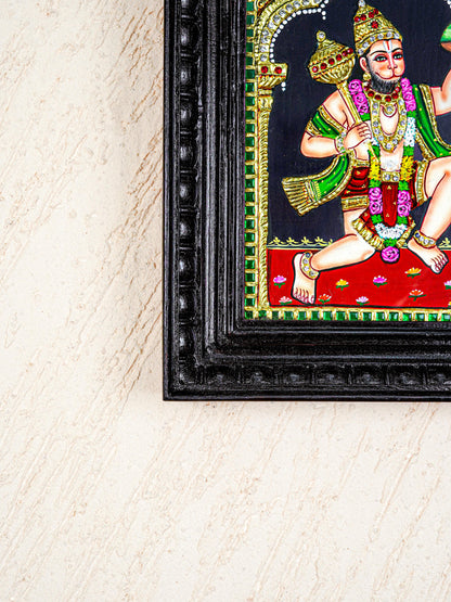 Tanjore Painting - Hanuman - Semi Embossed - 10x8 inch - WL5614