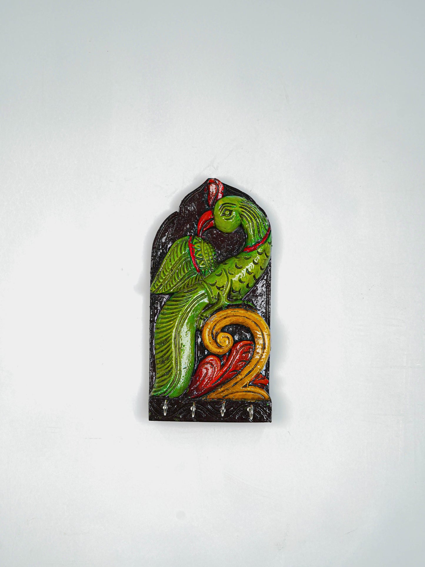 Wooden Carved Parrot Key Hanger - 12 inch - WL5619