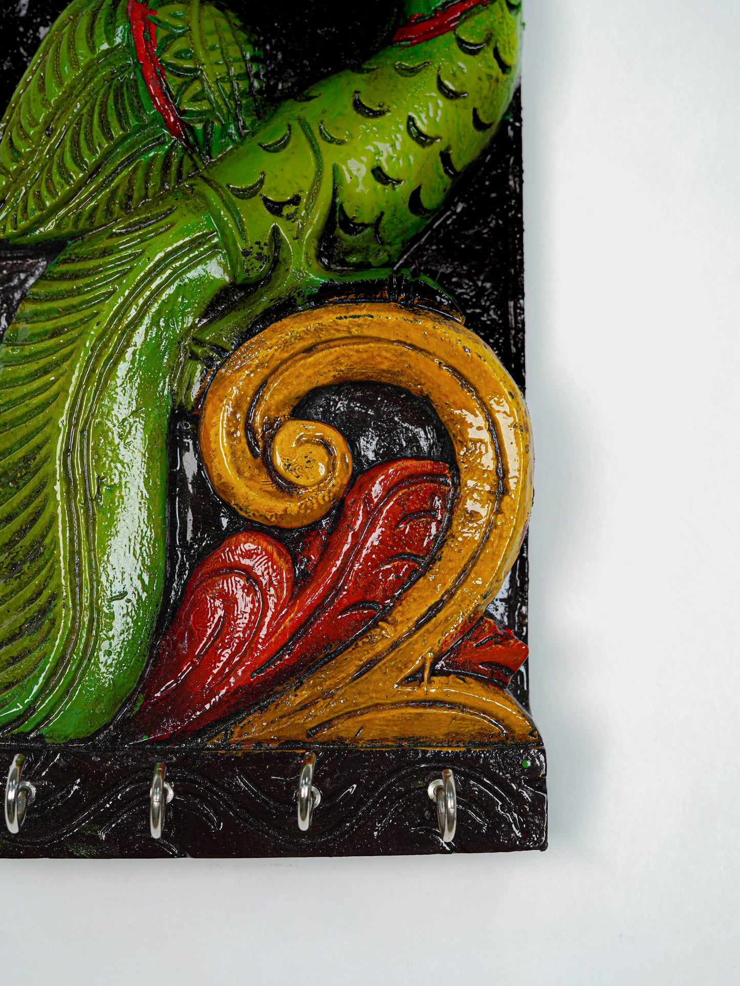 Wooden Carved Parrot Key Hanger - 12 inch - WL5619