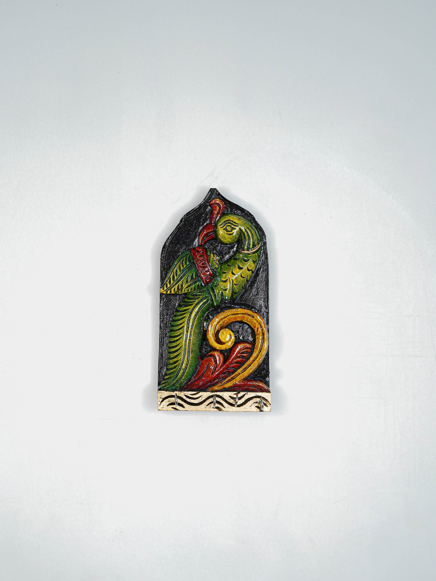 Wooden Carved Parrot Key Hanger - 12 inch - WL5619