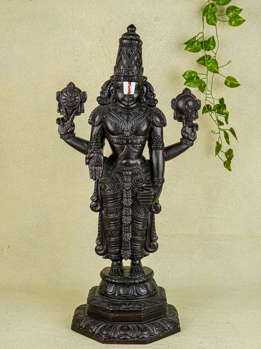 Wooden Carved Tirupathi Balaji Idol - 26 inch - WL5637
