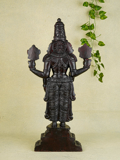 Wooden Carved Tirupathi Balaji Idol - 26 inch - WL5637