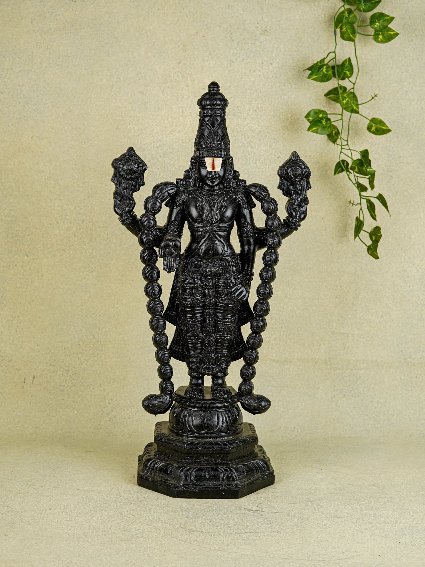 Wooden Carved Tirupathi Balaji Idol - 24 inch - WL5638