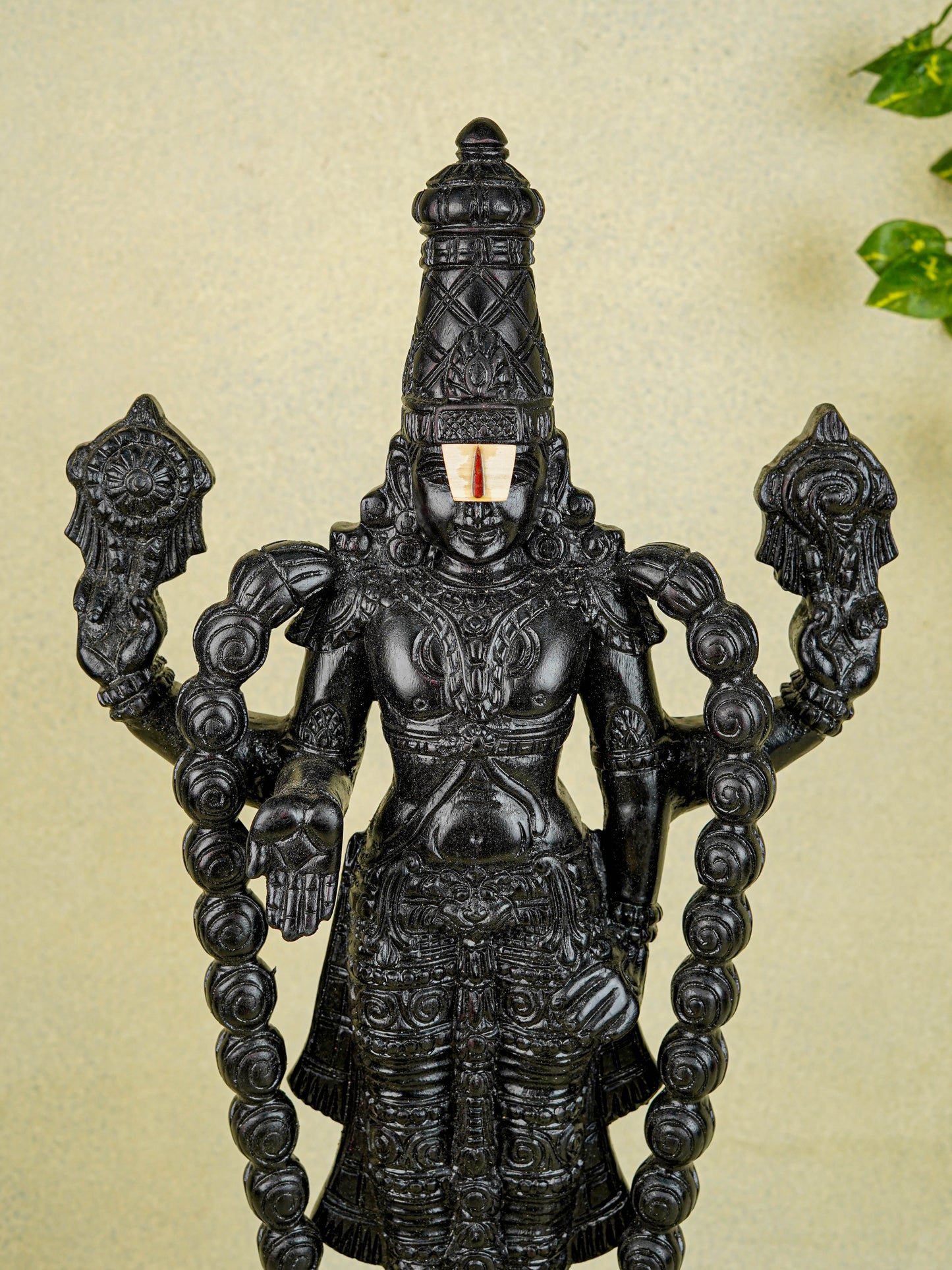 Wooden Carved Tirupathi Balaji Idol - 24 inch - WL5638