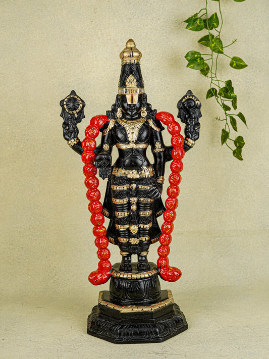 Wooden Carved Tirupathi Balaji Idol - 24 inch - WL5639