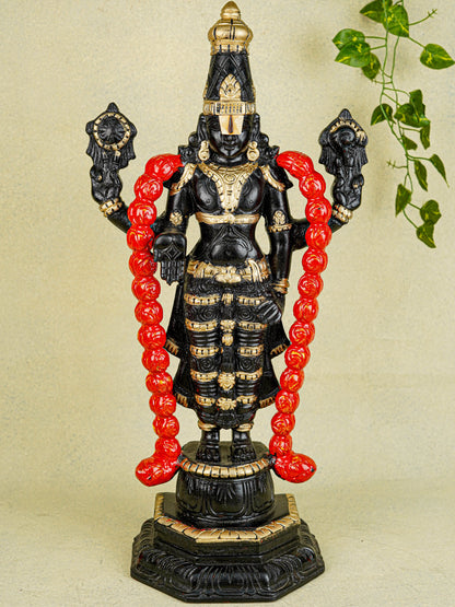 Wooden Carved Tirupathi Balaji Idol - 24 inch - WL5639