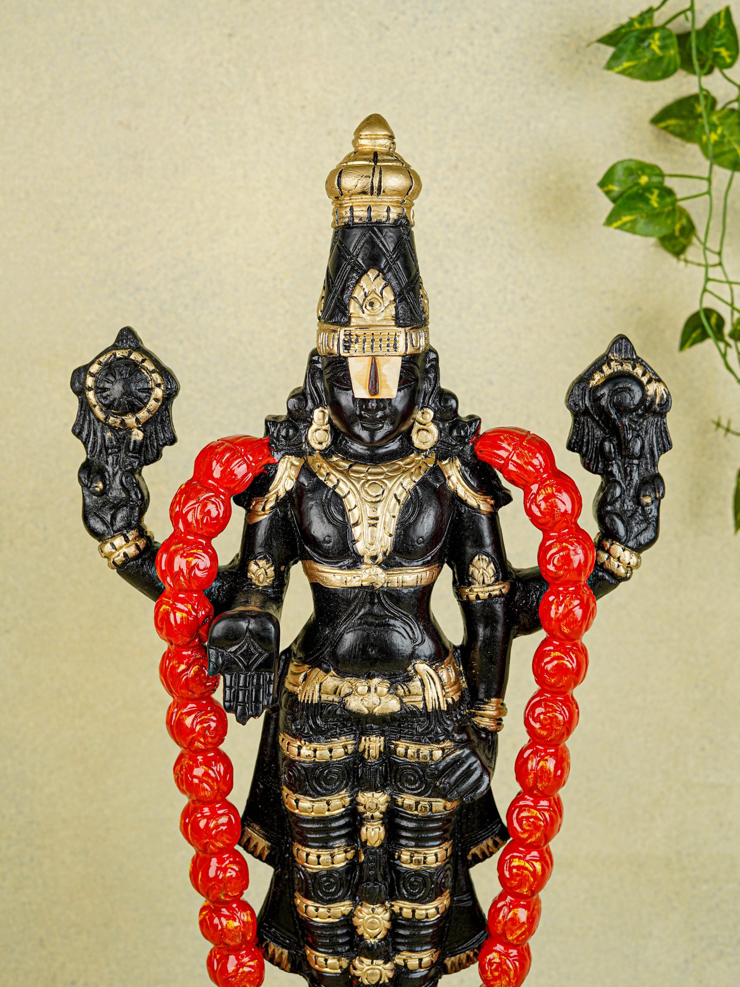 Wooden Carved Tirupathi Balaji Idol - 24 inch - WL5639