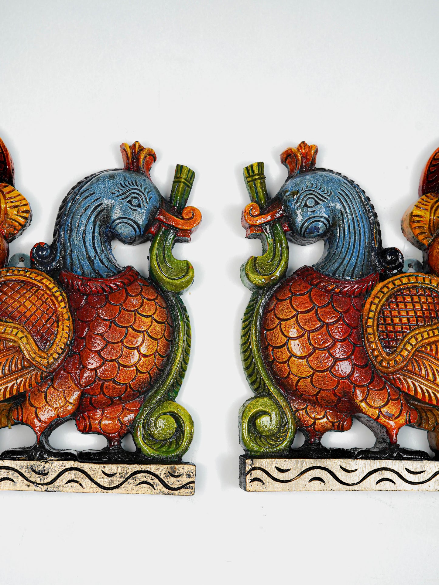 Wooden Carved Annapakshi Bracket - Set of 2 - 11 inch - WL5642