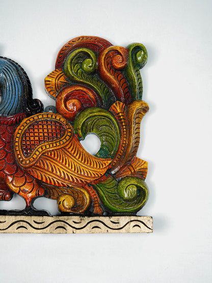 Wooden Carved Annapakshi Bracket - Set of 2 - 11 inch - WL5642