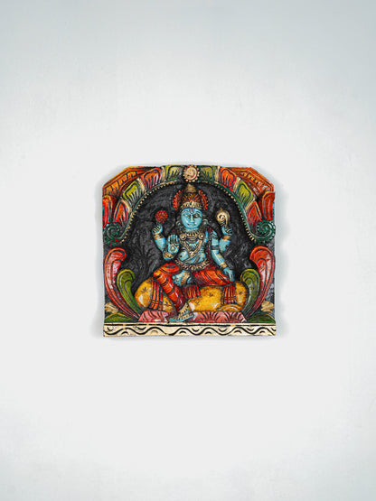 Wooden Carved Ranganathar Wall Hanging Frame - 12 inch - WL5644