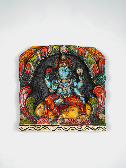 Wooden Carved Ranganathar Wall Hanging Frame - 12 inch - WL5644