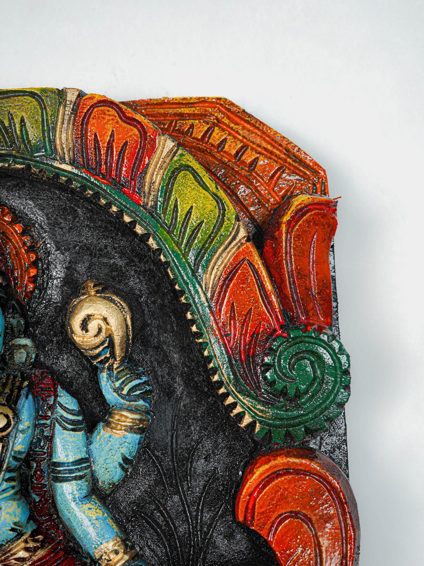 Wooden Carved Ranganathar Wall Hanging Frame - 12 inch - WL5644