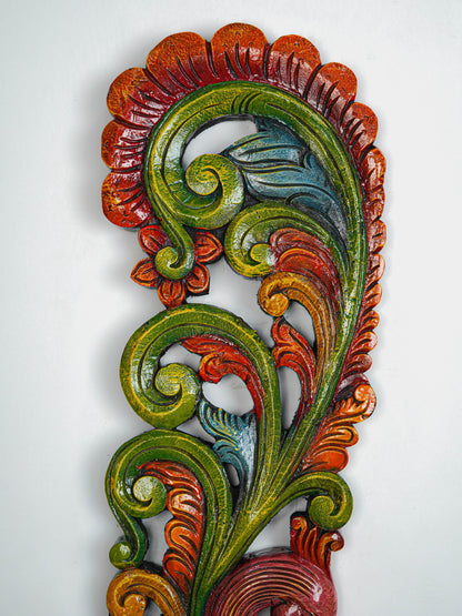 Wooden Carved Annapakshi Wall Hanging - Set of 2 - 36 inch - WL5648